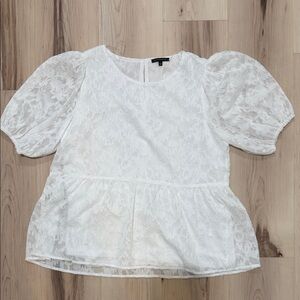 Staccato White Lace Peplum top
